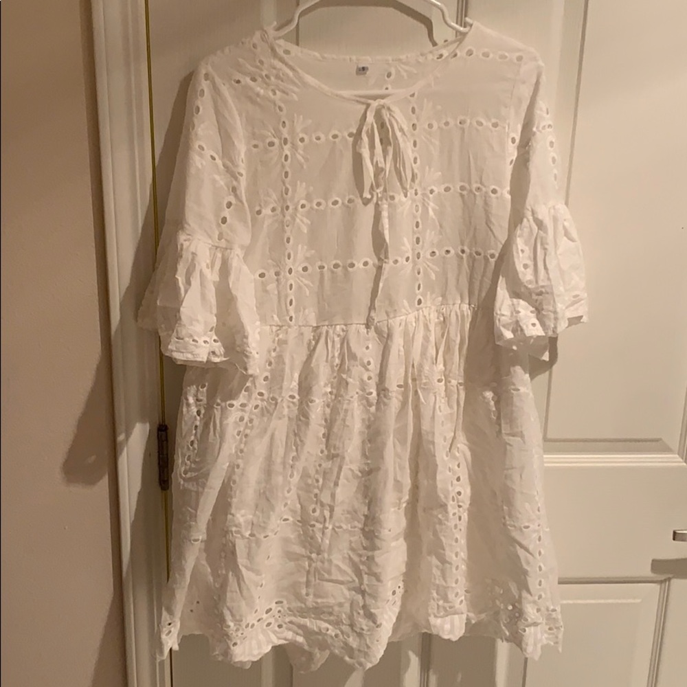 NEW boho off white eyelet dress